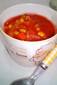 トマトジュースであったかスープ