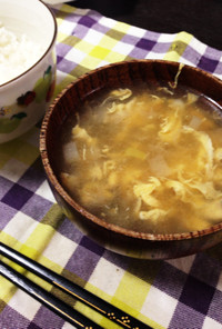 ネギとたまごの中華風スープ
