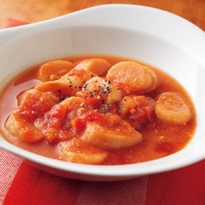 麩とトマト缶の簡単スープ