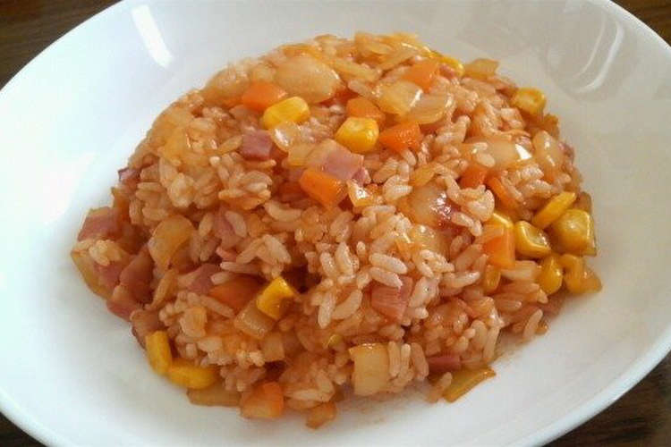 炊飯器で簡単ケチャップライス レシピ 作り方 By Can 924 クックパッド 簡単おいしいみんなのレシピが360万品