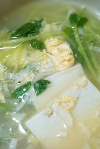 ささっと簡単！豆苗の中華卵スープ