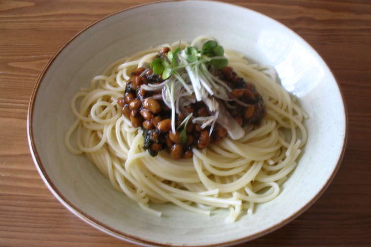しその塩漬けで のりつくと納豆スパゲティ レシピ 作り方 By ａｋｉａｋｉ クックパッド