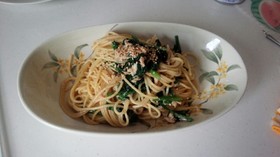 ツナとほうれん草☆醤油マヨパスタ