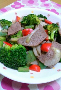 牛肉と彩り野菜の簡単炒め