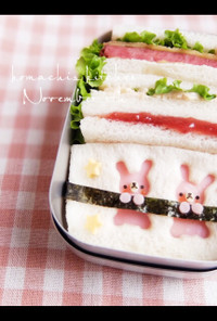 幼稚園 お弁当♡うさぎサンドイッチ