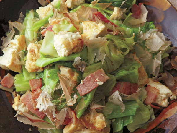 塩もみキャベツの豆腐チャンプルー