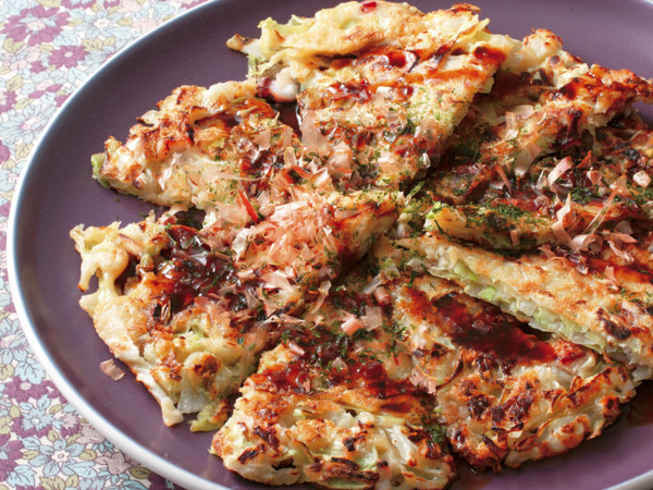 キャベツとたこのお好み焼き風