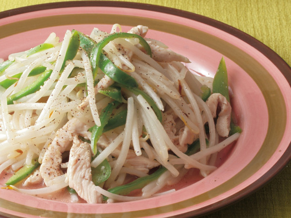 もやしと鶏肉のさっぱり塩炒め