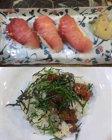 ぶりの寿司2種♪にぎり寿司とヅケちらし！の写真