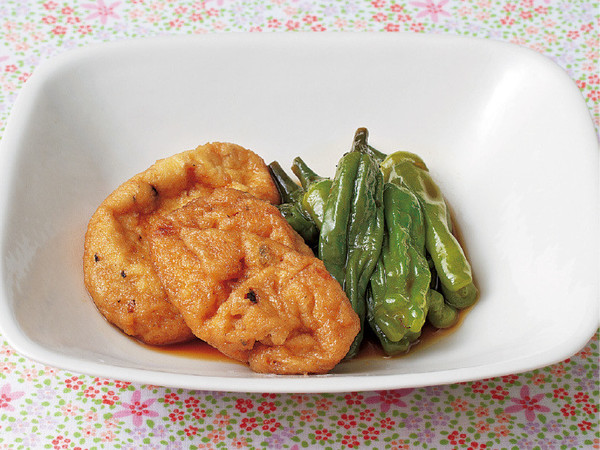 がんもどきとしし唐辛子の甘辛煮