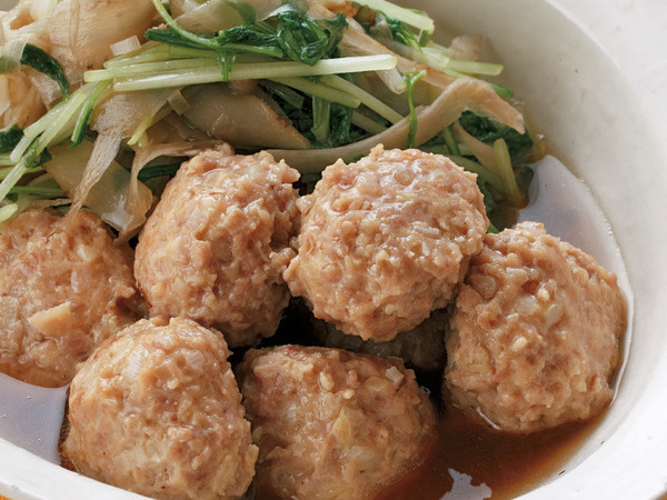 鶏だんごとごぼうのあっさり煮
