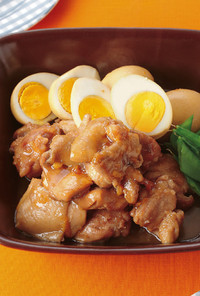 鶏肉とゆで卵の和風マーマレード煮