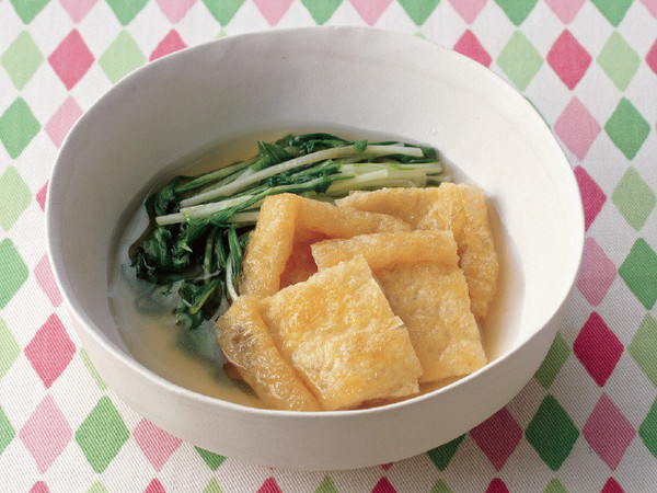 油揚げと水菜のさっと煮