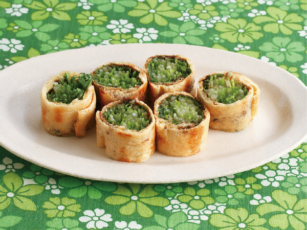 水菜の油揚げ巻き