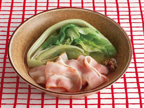 ベーコンとレタスのさっと煮
