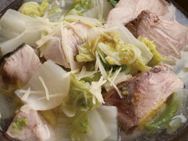 白菜とぶりのゆずこしょう塩煮