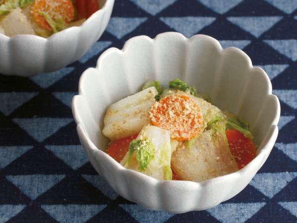 白菜とにんじんのごまみそあえ