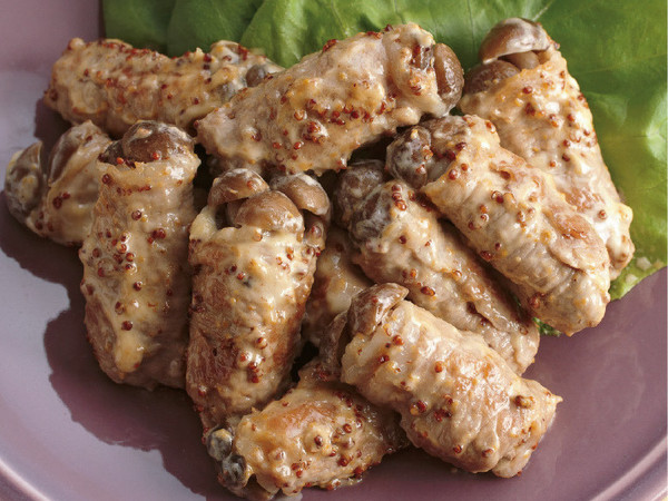 きのこの豚肉巻き マスタードしょうゆ焼き