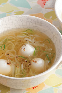 うずら卵とねぎの中華風スープ