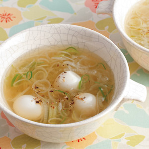 うずら卵とねぎの中華風スープ
