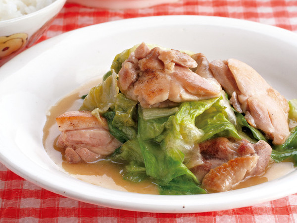 鶏肉とレタスの塩とろみ炒め