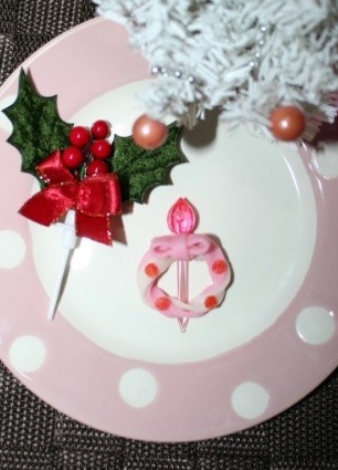 クリスマスに♡ピンクと白のリースの画像