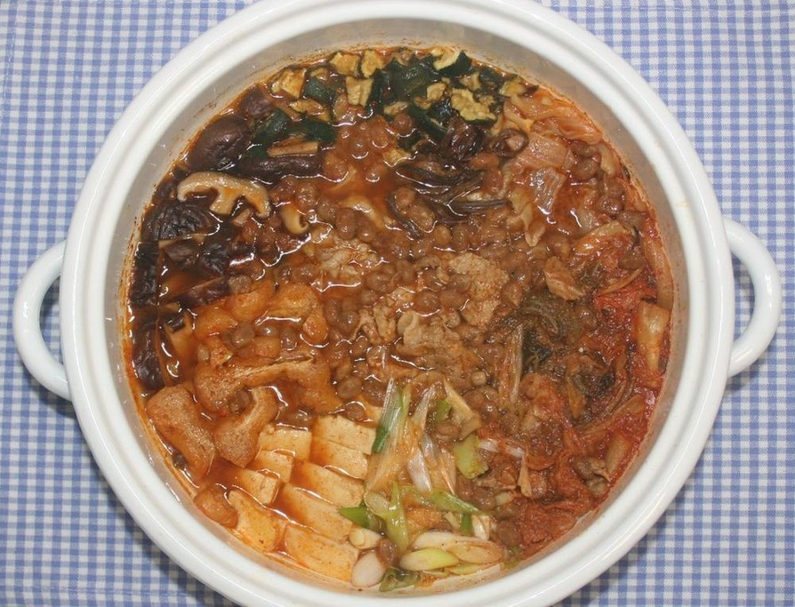 韓国料理☆乾燥納豆でチョングッチャン鍋の画像
