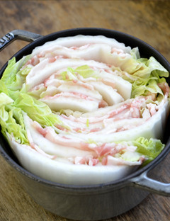 白菜“新はやぶさ”と豚肉のミルフィーユ鍋の画像