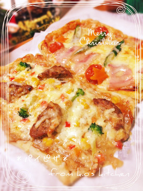 Xmasにも♡冷凍パイシートで簡単ピザ♪