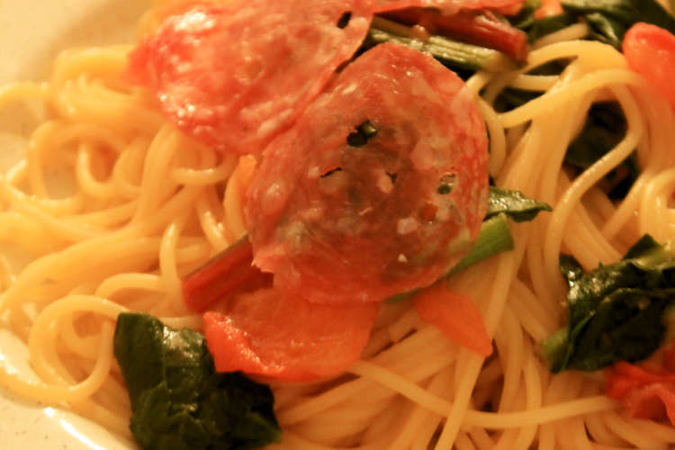 スイスチャードとトマトのパスタ レシピ 作り方 By Pingdao クックパッド 簡単おいしいみんなのレシピが356万品