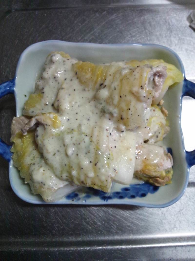 ２月１９日晩飯【豚肉の葉物巻き】の画像