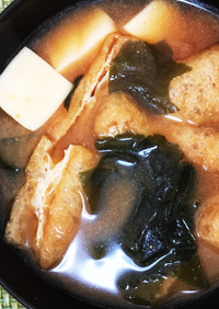 【基本】豆腐とわかめのお味噌汁、簡単5分