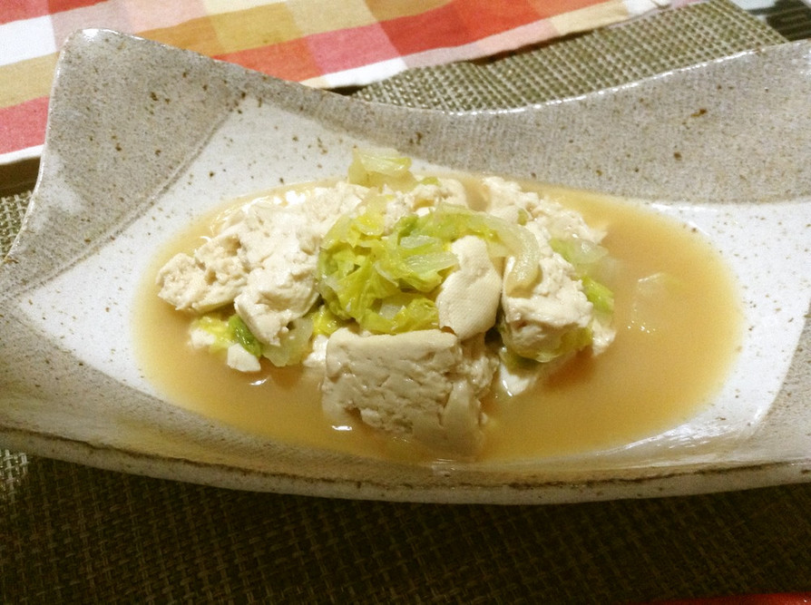 白菜とくずし豆腐のつゆだく煮の画像