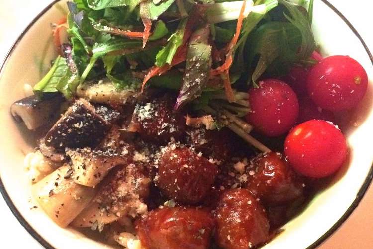 レトルトミートボールでイタリアン丼 レシピ 作り方 By うどんの腰 クックパッド 簡単おいしいみんなのレシピが365万品