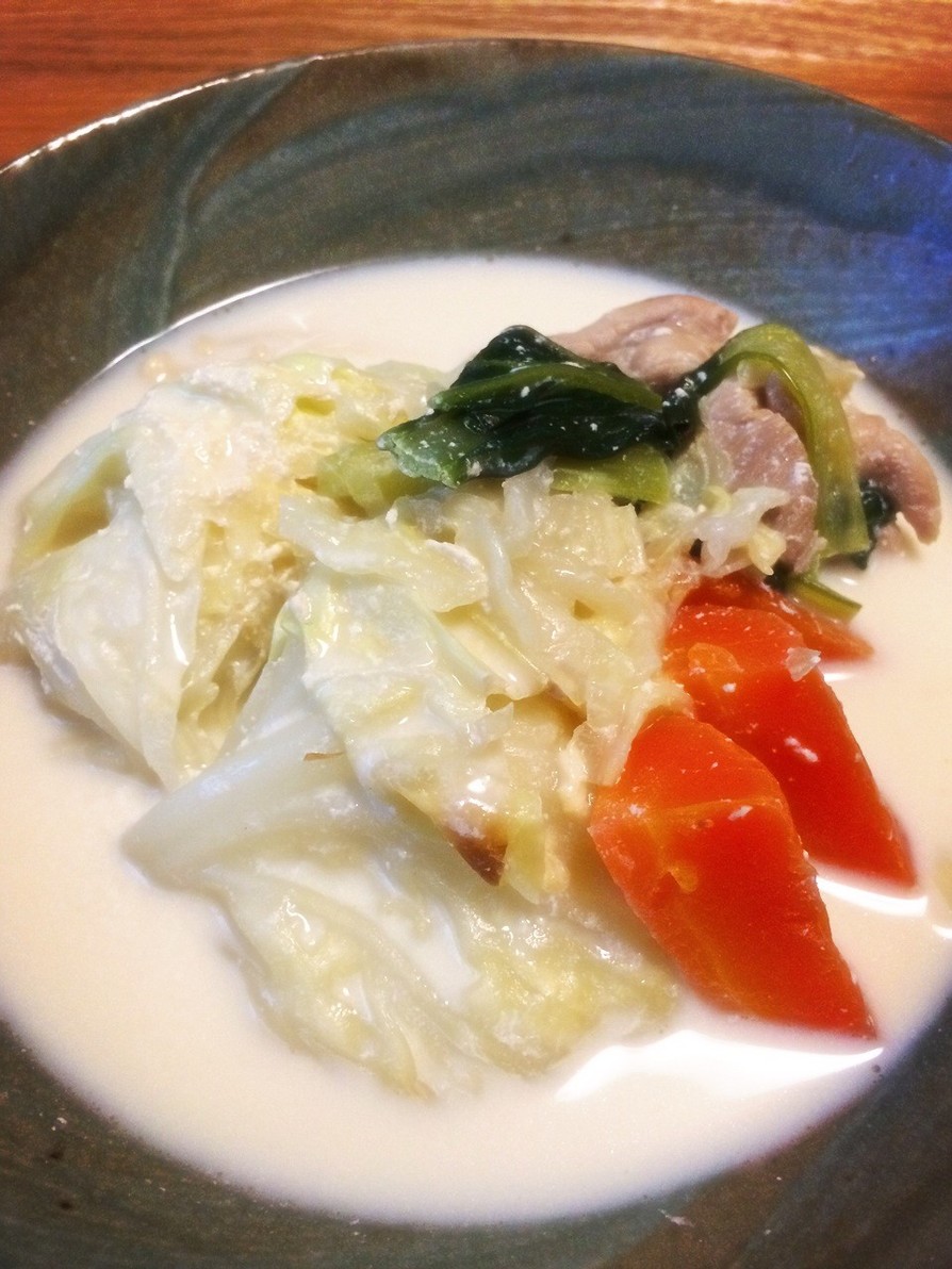 冷蔵庫のお野菜と豆乳で　簡単クリーム煮の画像