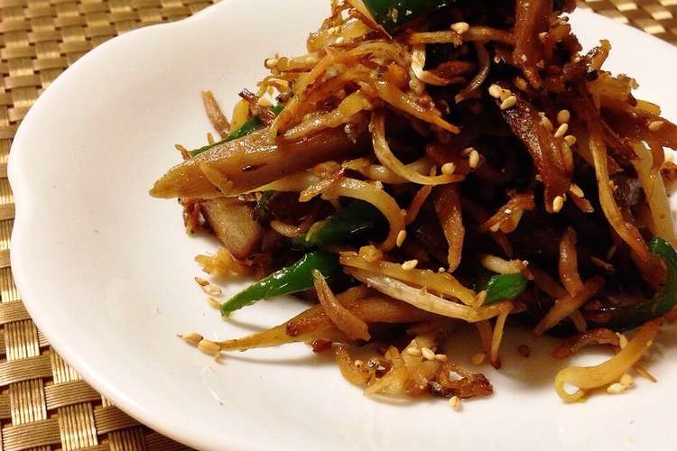 ごぼうピーマンもやししらすの甘辛炒め レシピ 作り方 By あんこ24 クックパッド 簡単おいしいみんなのレシピが371万品