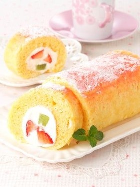 電子レンジで簡単!ロールケーキ