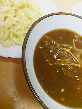 なすとえのきのカレーつけうどん