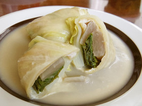 大根煮でロールキャベツ