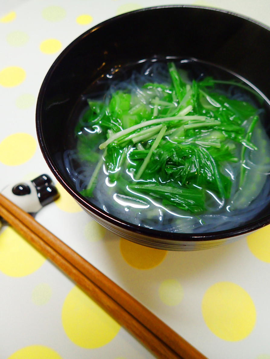 簡単汁物一品✿白菜とはるさめのスープの画像
