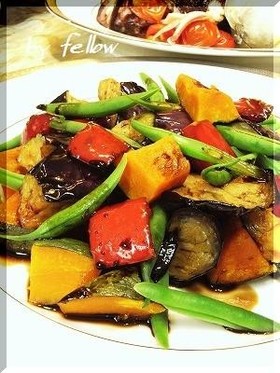 温野菜のバルサミコあんかけ
