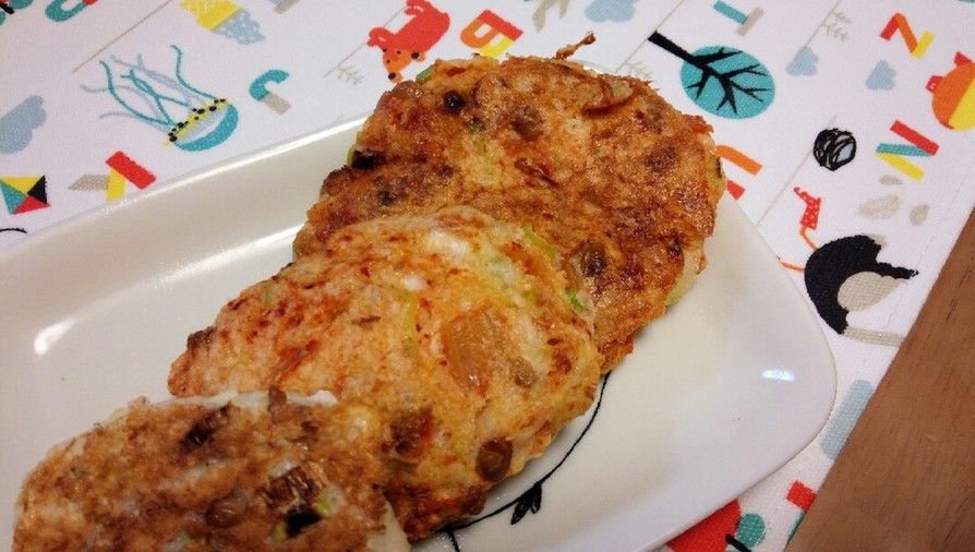 おつまみに♪大和芋のキムチ納豆焼きの画像