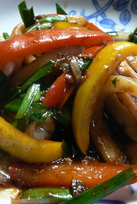 イカと野菜の韓国風炒め物