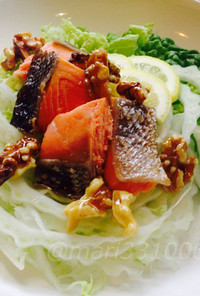 白菜と焼き鮭のサラダ