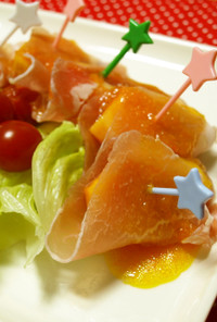 クリスマスオードブル☆柿の生ハムロール