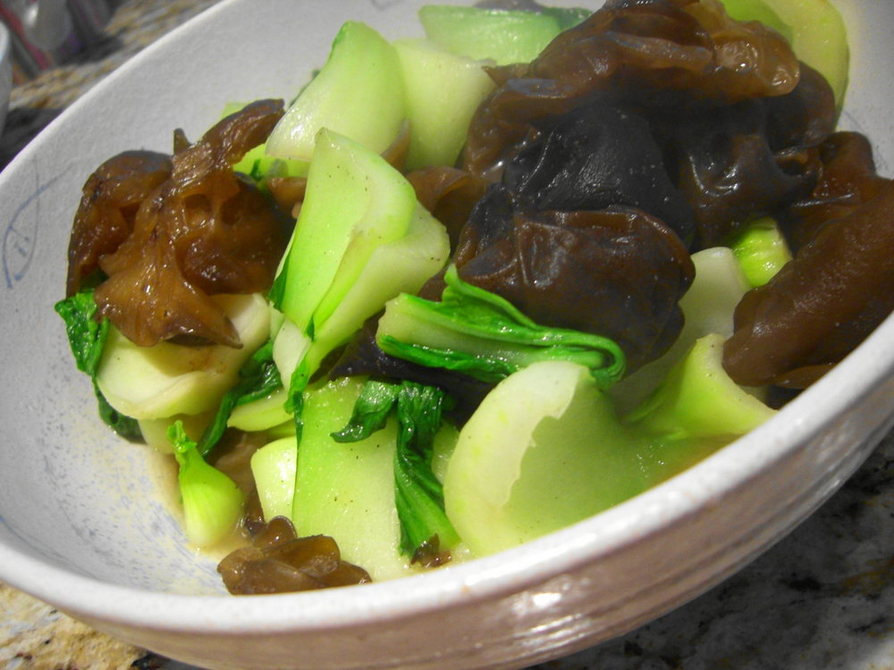 マクロビ青梗菜と木耳の中華炒めの画像