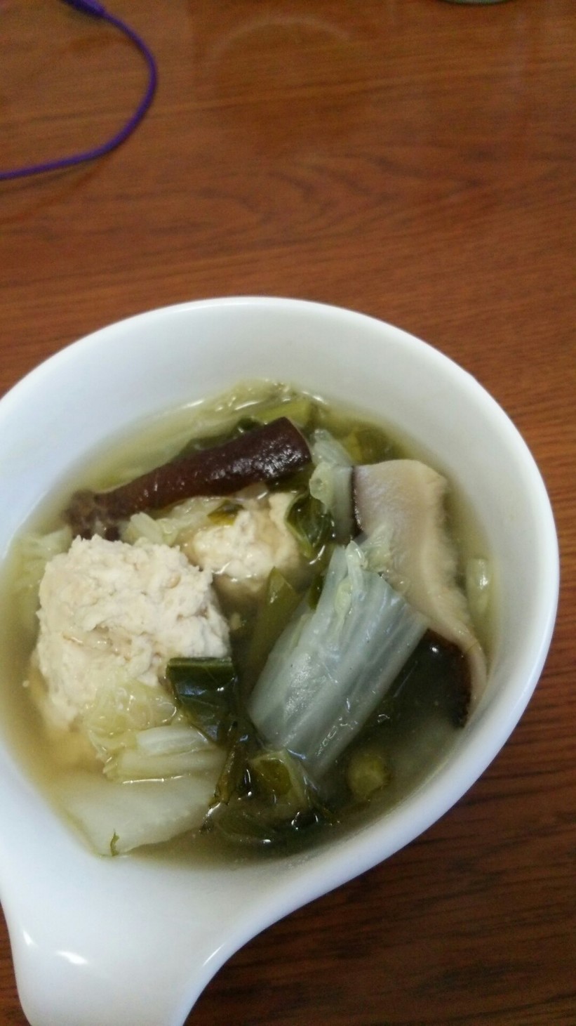 [簡単]生姜入り鶏挽き肉団子の野菜スープの画像