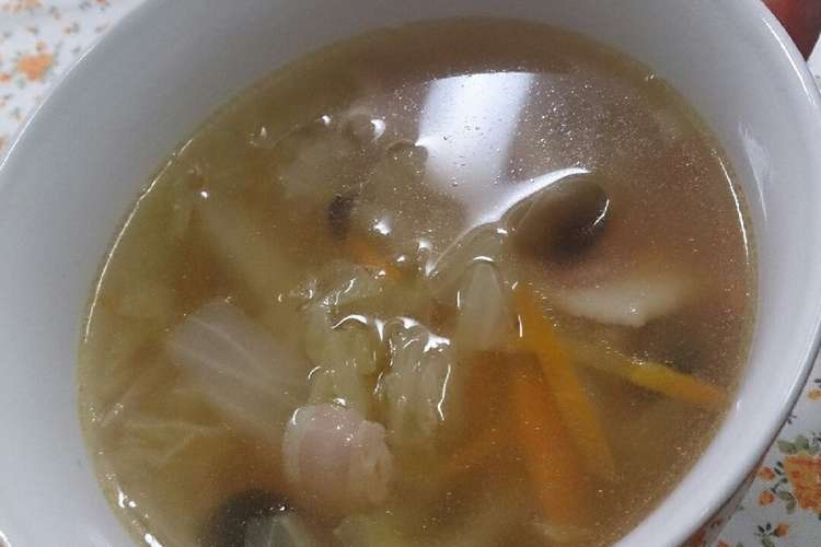 白菜のコンソメ醤油スープ レシピ 作り方 By ひよっこ ドラみ クックパッド