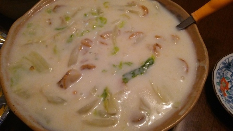 白菜とホタテのミルク煮の画像