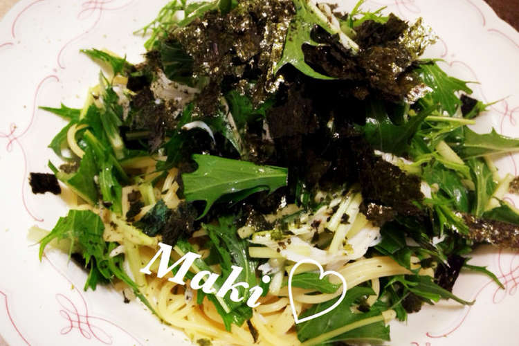 とにかく簡単 しらすと水菜の和風パスタ レシピ 作り方 By まそぽた クックパッド 簡単おいしいみんなのレシピが361万品